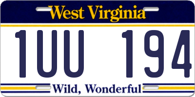 WV license plate 1UU194