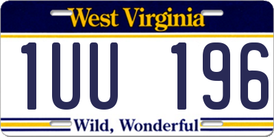 WV license plate 1UU196