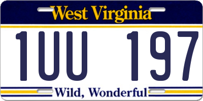 WV license plate 1UU197