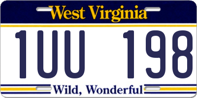 WV license plate 1UU198