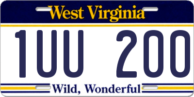 WV license plate 1UU200