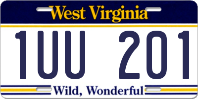 WV license plate 1UU201
