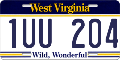 WV license plate 1UU204