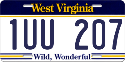 WV license plate 1UU207