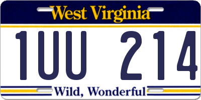 WV license plate 1UU214