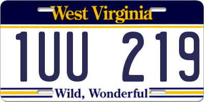 WV license plate 1UU219