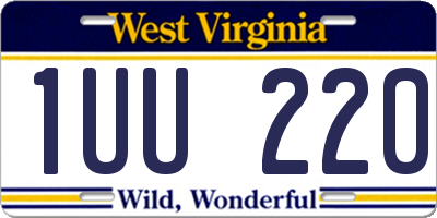 WV license plate 1UU220