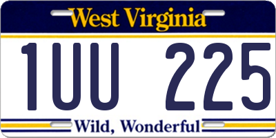 WV license plate 1UU225