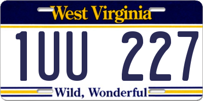 WV license plate 1UU227