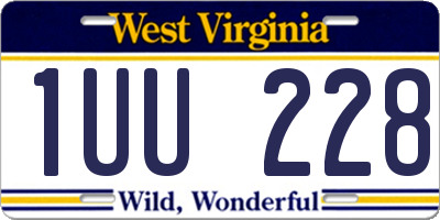 WV license plate 1UU228