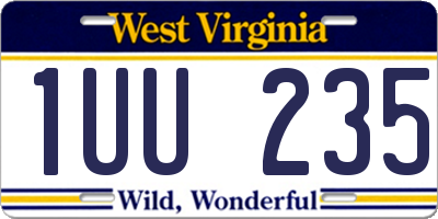 WV license plate 1UU235
