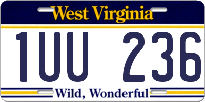 WV license plate 1UU236