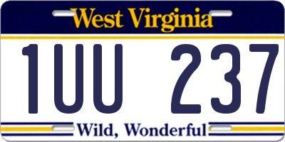 WV license plate 1UU237