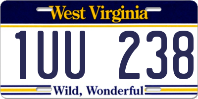 WV license plate 1UU238