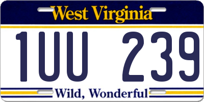 WV license plate 1UU239