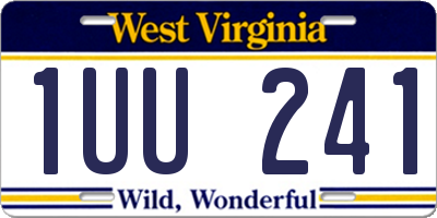 WV license plate 1UU241
