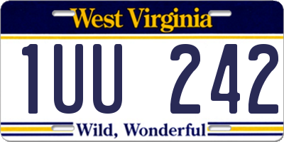 WV license plate 1UU242