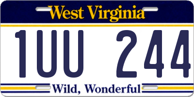 WV license plate 1UU244