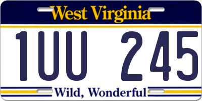 WV license plate 1UU245