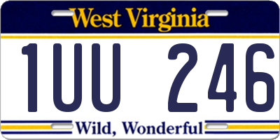 WV license plate 1UU246
