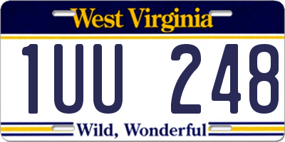 WV license plate 1UU248