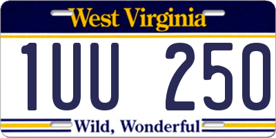 WV license plate 1UU250