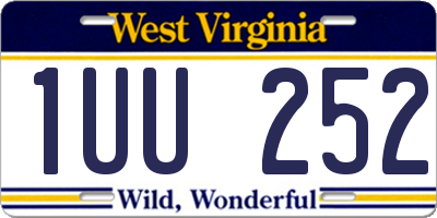 WV license plate 1UU252
