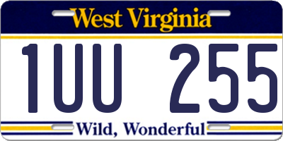 WV license plate 1UU255