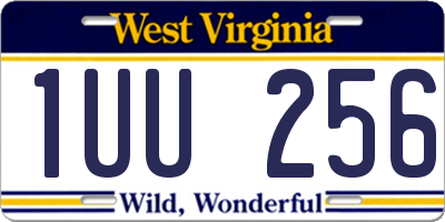 WV license plate 1UU256