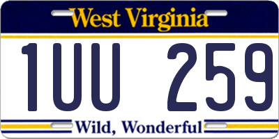 WV license plate 1UU259