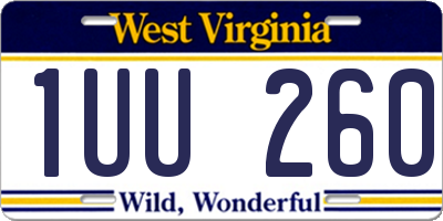 WV license plate 1UU260
