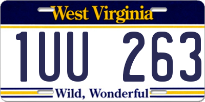 WV license plate 1UU263