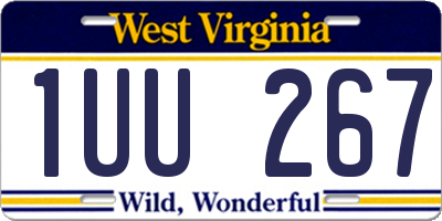 WV license plate 1UU267
