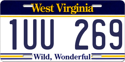 WV license plate 1UU269