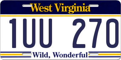 WV license plate 1UU270