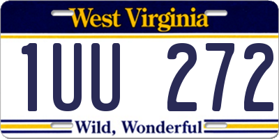 WV license plate 1UU272