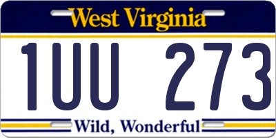 WV license plate 1UU273