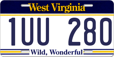 WV license plate 1UU280
