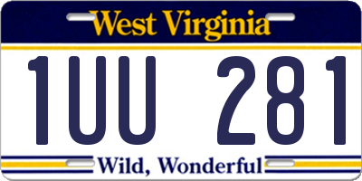 WV license plate 1UU281
