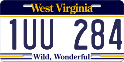 WV license plate 1UU284