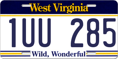 WV license plate 1UU285
