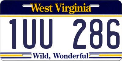 WV license plate 1UU286