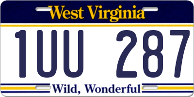WV license plate 1UU287