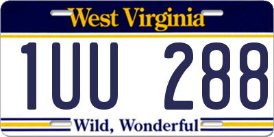 WV license plate 1UU288