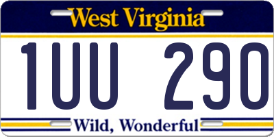 WV license plate 1UU290