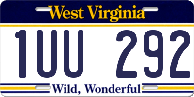 WV license plate 1UU292