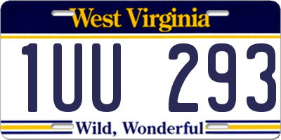 WV license plate 1UU293