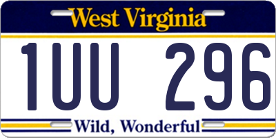 WV license plate 1UU296