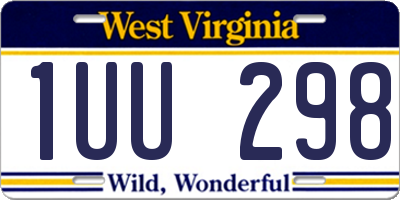 WV license plate 1UU298