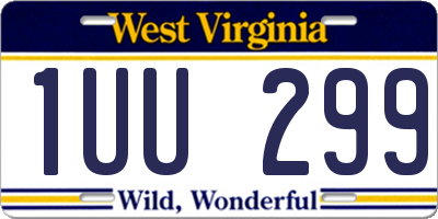 WV license plate 1UU299